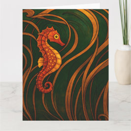 Cartão Cavalo Marinho Art Nouveau
