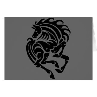 Cartão Cavalo preto e branco