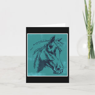 Cartão Cavalo Retro. Vintage Horseback Riding Equestrian