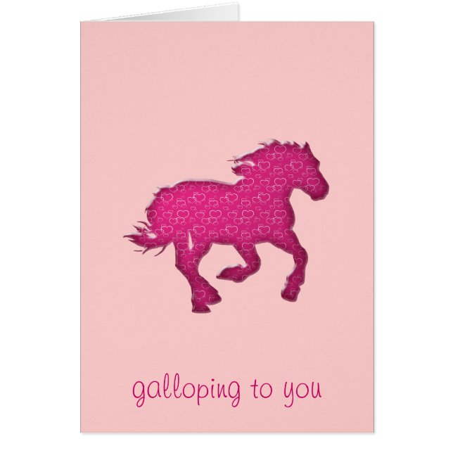 Cartão cavalo rosa (Frente)
