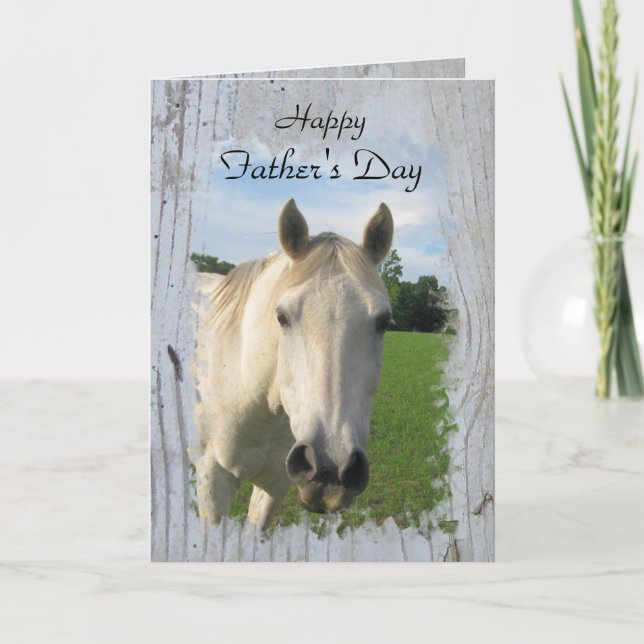 Cartão Cavalo Trimestre de cinzas no Conselho Branco (Frente)