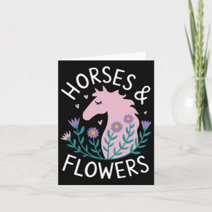 Cartão Cavalos &amp; Flores - Adolescentes de Cavalos