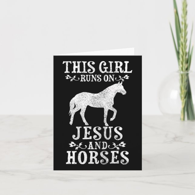 Cartão Cavalos &amp; Jesus Horseback a Caminhar Presente  (Frente)