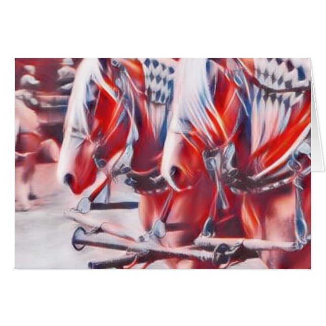 Cartão Cavalos de trabalho (Frente Horizontal)