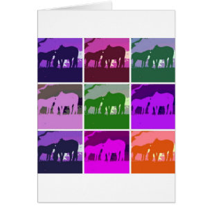 Cartão Cavalos do pop art