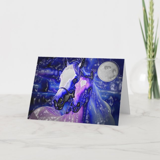 Cartão Cavalos e Noite (Frente)