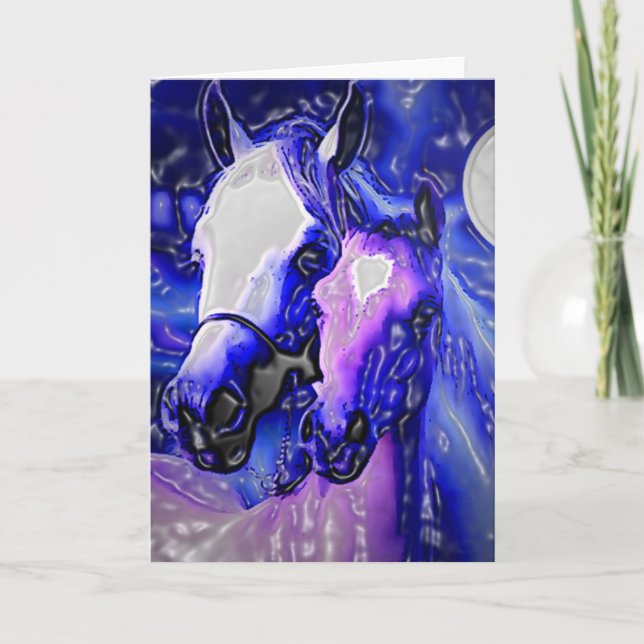 Cartão Cavalos e Noite (Frente)