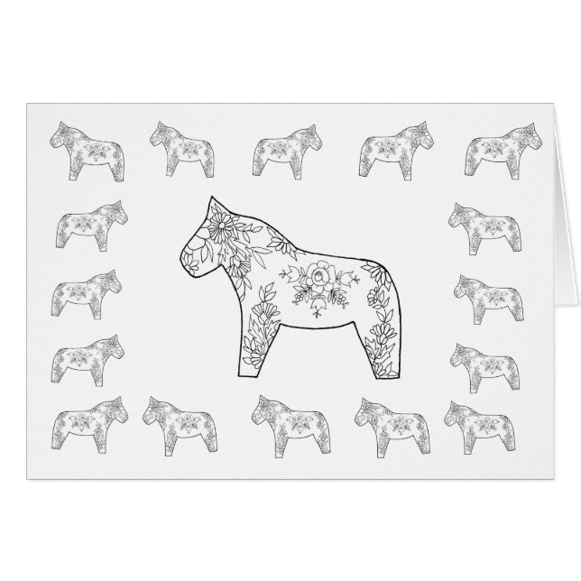 Cartão Cavalos Elegantes, dentro de vazio (Frente Horizontal)