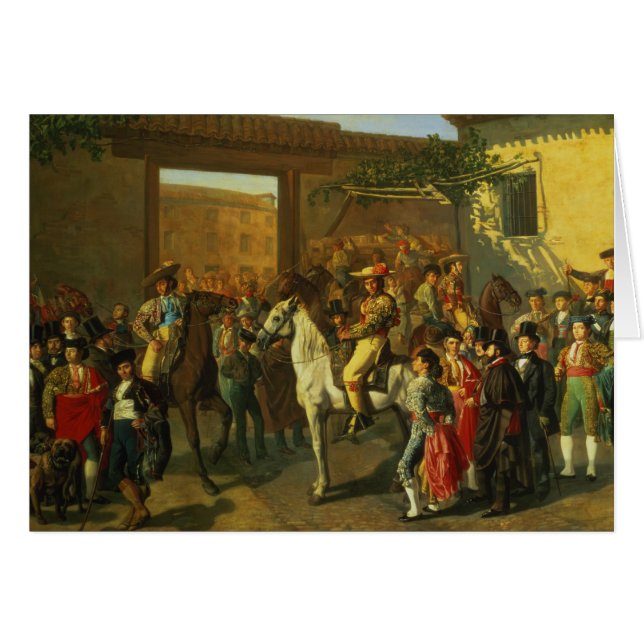 Cartão Cavalos em um pátio (Frente Horizontal)