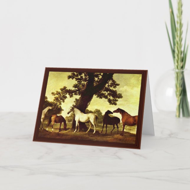 Cartão Cavalos Em Uma Paisagem Por Stubbs George (Frente)