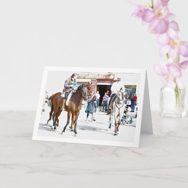 Cartão Cavalos fora do Bar espanhol (Orquídea)