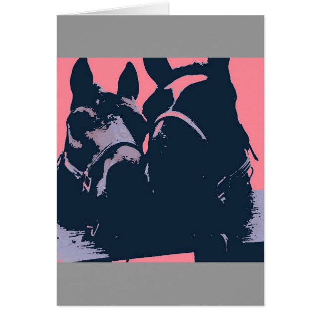 Cartão Cavalos no Amor à Arte Pop (Frente)
