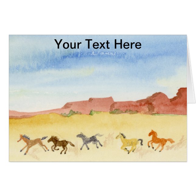 Cartão Cavalos Selvagens (Frente Horizontal)