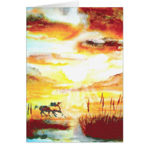 Cartão Cavalos selvagens