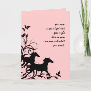 Cartão Cavalos selvagens pretos