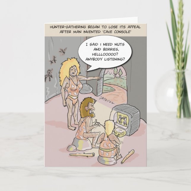 Cartão Cave Console Funny Greeting Card (Frente)