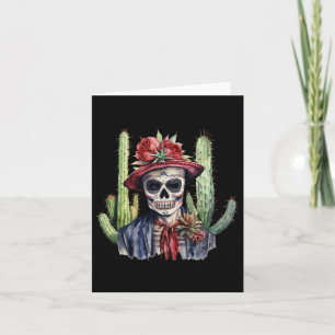 Cartão Caveira de Açúcar Bandeira Mexicana Cinco De Mayo