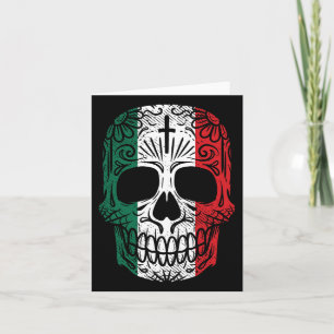 Cartão Caveira de Açúcar Bandeira Mexicana Cinco De Mayo