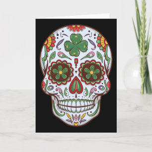 Cartão Caveira de Açúcar Dia De Los Muertos Trevo de São