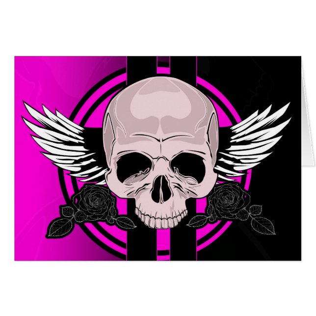 Cartão Caveira de Wing - PINK (Frente Horizontal)