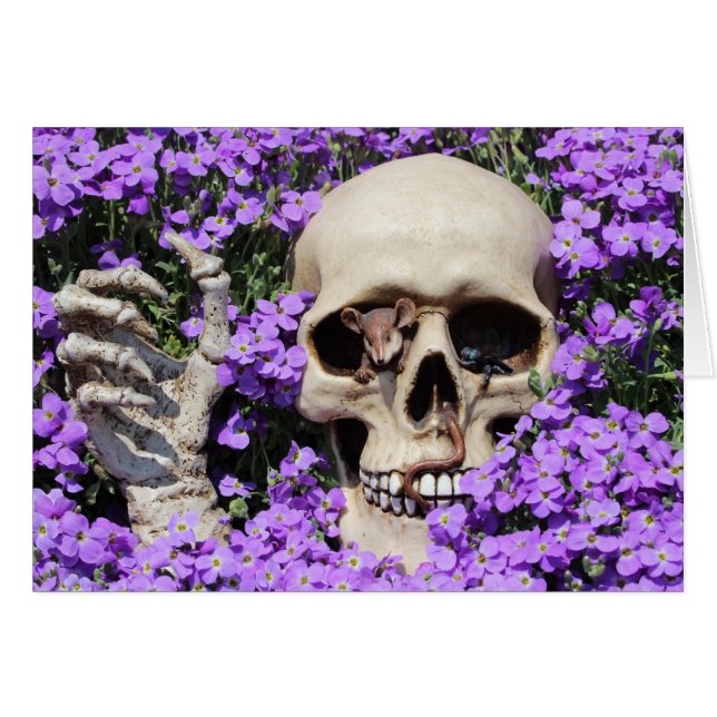 Cartão Caveira - Gothic, cartão/ (Frente Horizontal)