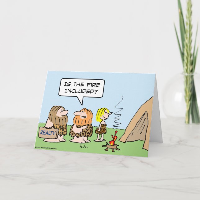 Cartão caveman realty fire included (Frente)