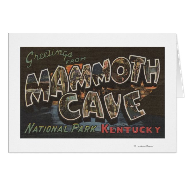 Cartão Caverna de Mamute, Kentucky - Cenas com Letras Gra (Frente Horizontal)