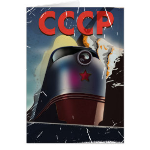 Cartão CCCP Retro vintage Poster do comboio soviético