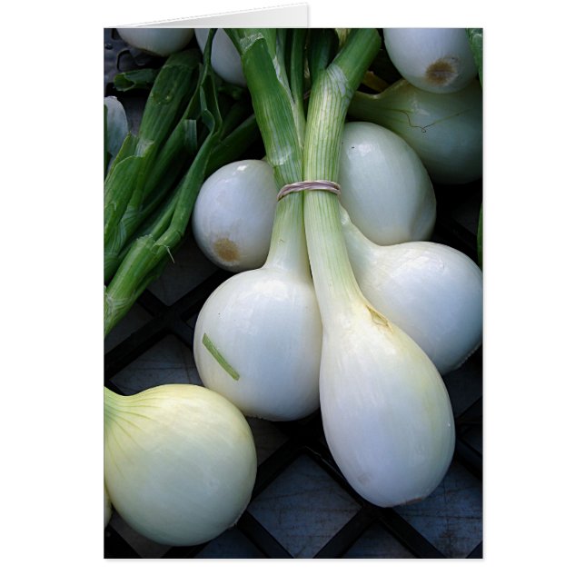 Cartão Cebolas no mercado do agricultor (Frente)