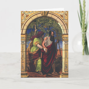 Cartão Cego Tobit e Esposa Anna, Religião Vintage