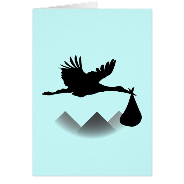 Cartão Cegonha & bebê (Frente)