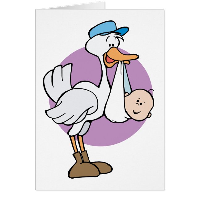 Cartão Cegonha com bebê (Frente)