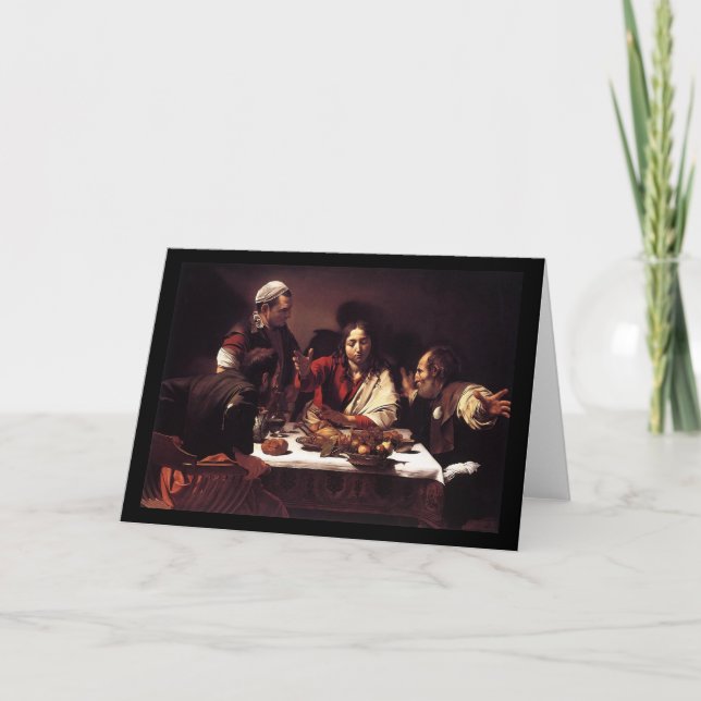 Cartão Ceia Caravaggio Em Emmaus (Frente)