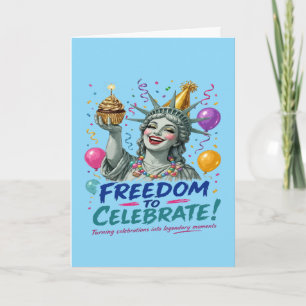 Cartão Celebração de Aniversário da Estátua da Liberdade