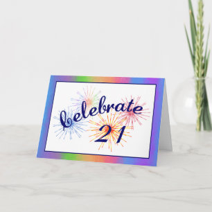Cartão Celebração de aniversário de 21 anos