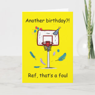 Cartão Celebração de Aniversário de Basquete com Falta Ch