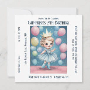 Cartão Celebração de Aniversário Encantada da Princesa