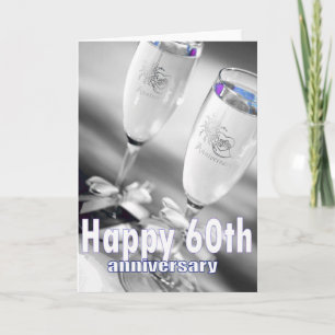 Cartão celebração de champanhe de aniversário de casament