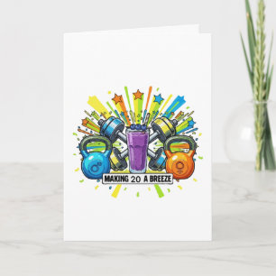 Cartão Celebração de Smoothie de Treino Personalizável