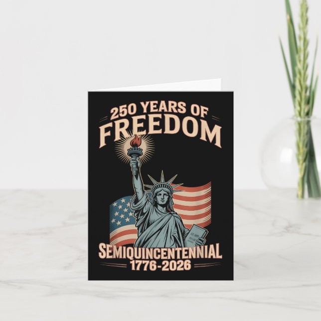Cartão Celebração do 250º Aniversário Americano 250 Anos  (Frente)