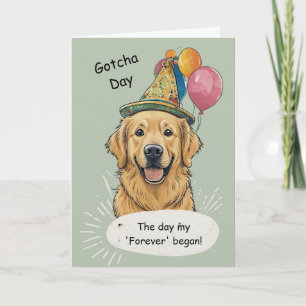 Cartão Celebração do Dia de Resgate do Golden Retriever