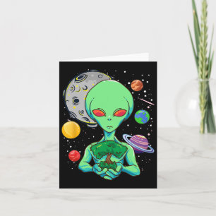 Cartão Celebração Do Dia Espacial Árvore Cósmica De Alien