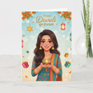 Cartão celebração do festival Diwali
