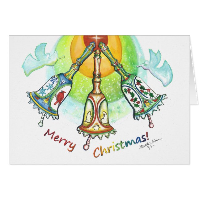 Cartão Celebração do inverno, cardeais, azevinho, neve (Frente Horizontal)