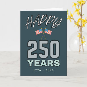 Cartão Celebração dos 250 Anos dos EUA Feliz Aniversário