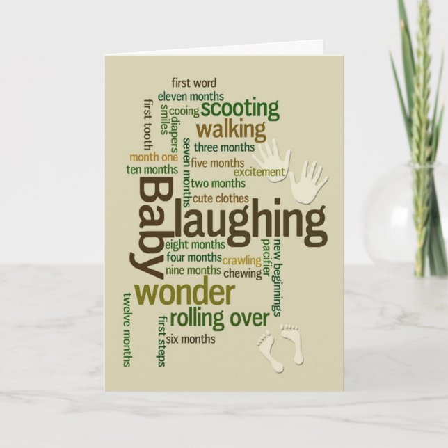 Cartão Celebração dos Primeiros Marcos do Bebê (Frente)