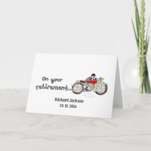 Cartão Celebração Personalizada de Aposentadoria de Moto