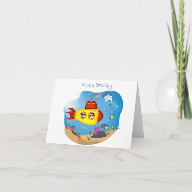 Cartão Celebração submarina (Frente)