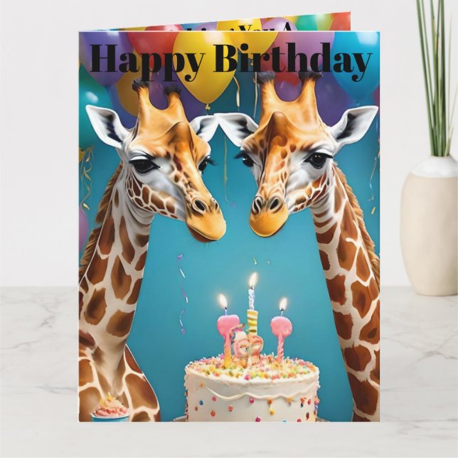 Cartão **"Celebrações Altas: Bacia de Aniversário de Uma  (Frente)