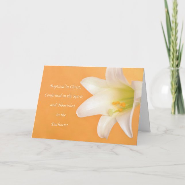 Cartão Celebrando a Confirmação da Comunhão RCIA Baptism (Frente)